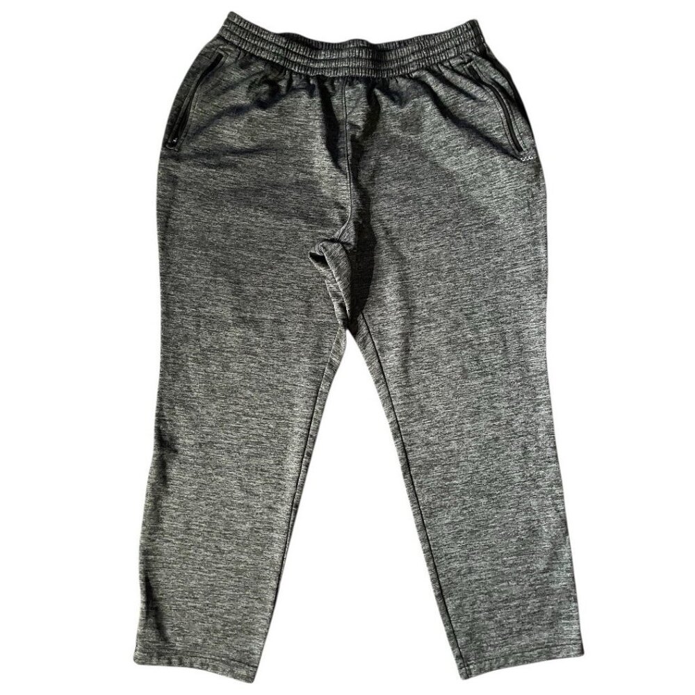 DSG Mens Joggers Gray Athletic Sweatpants Fleece Black Lined On Side, Size 2XL